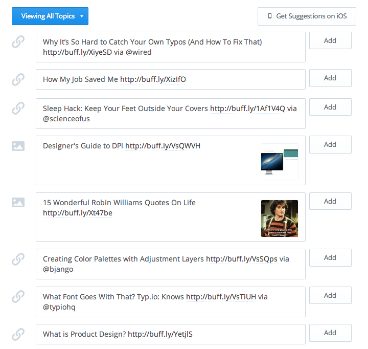 Growing Buffer's Content Suggestions to 20K Shares a Day