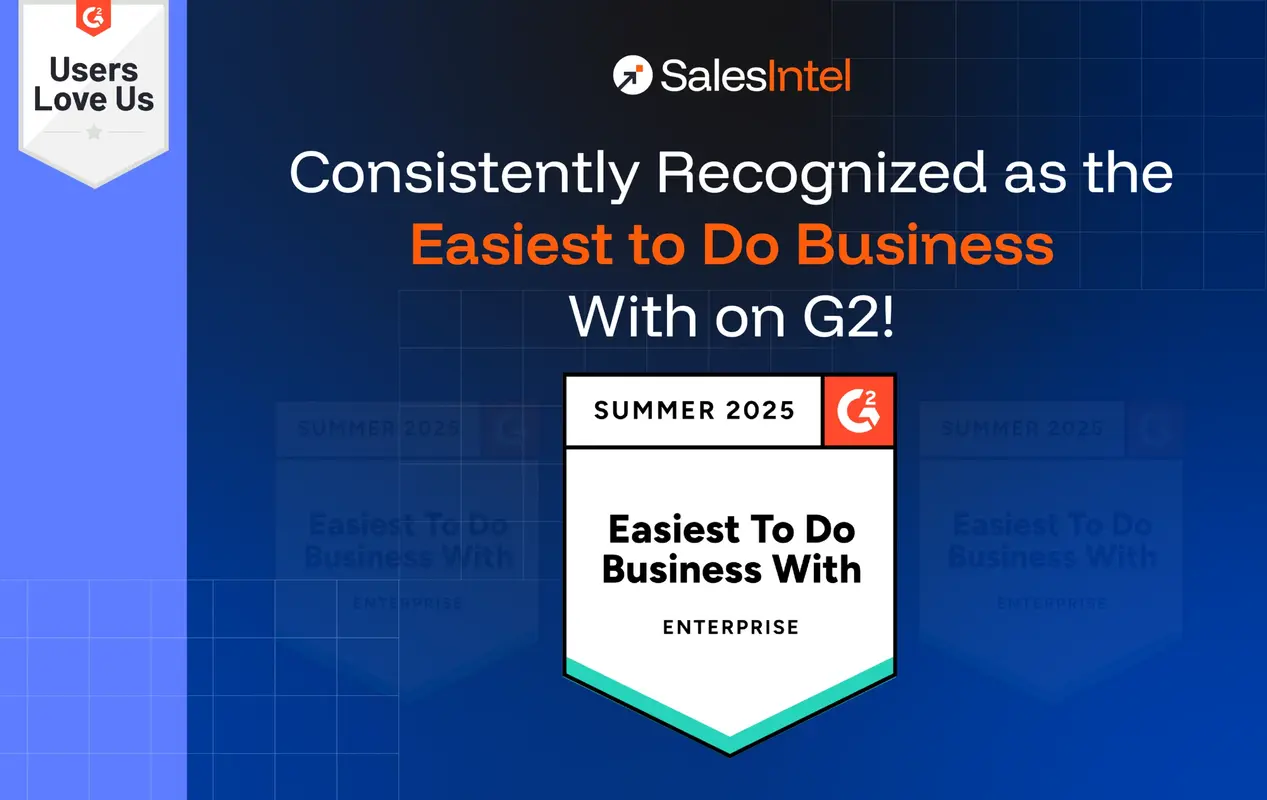 SalesIntel: Consistently Recognized as the Easiest to Do Business With on G2!