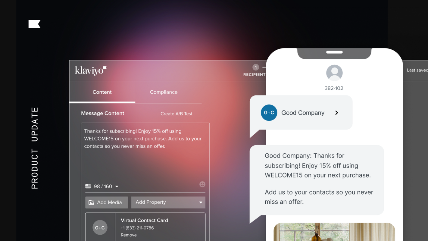 Make your brand shine with virtual contact cards for Klaviyo SMS