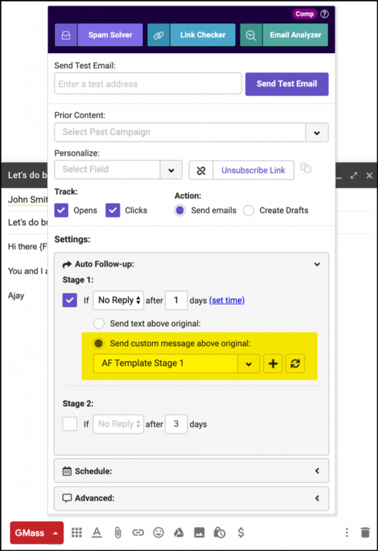 Create rich content for an automatic follow-up email sequence