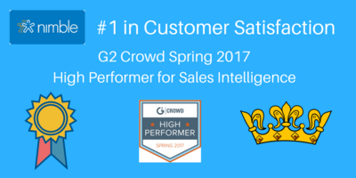Nimble Wins #1 Honors in Customer Satisfaction for Sales Intelligence