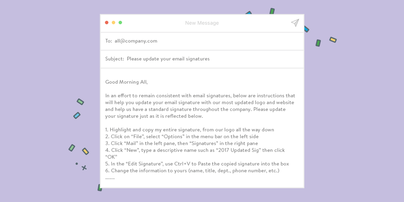 The Dreaded "Time to Update Your Email Signatures" Email - Terminus Site