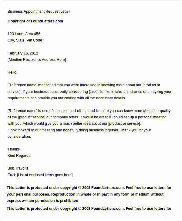 How to Write an Appointment Request Letter to a Client