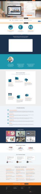 GoAnimate landing page that explains product visually - Swipe File