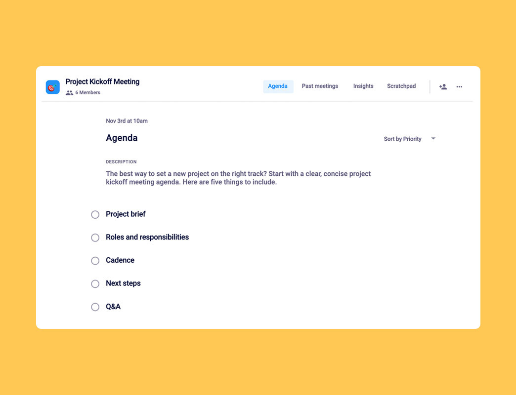 Project Kickoff Meeting Agenda Template