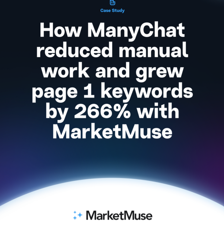 How ManyChat reduced manual work and grew page 1 keywords by 266% with MarketMuse