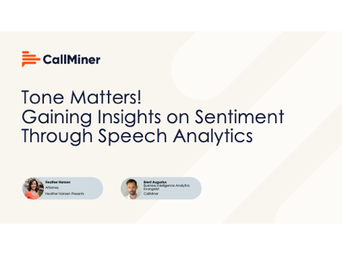 Tone Matters! Gain Insights on Sentiment Through Speech Analytics