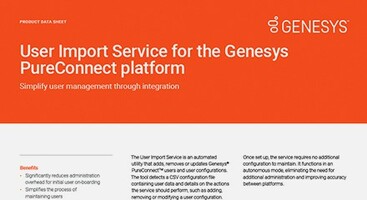 User Import Service for the Genesys PureConnect platform