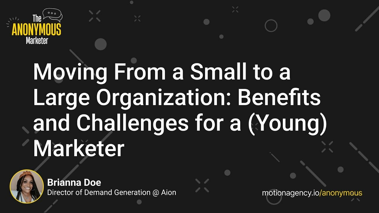 Moving From a Small to a Large Organization: Benefits and Challenges for a (Young) Marketer