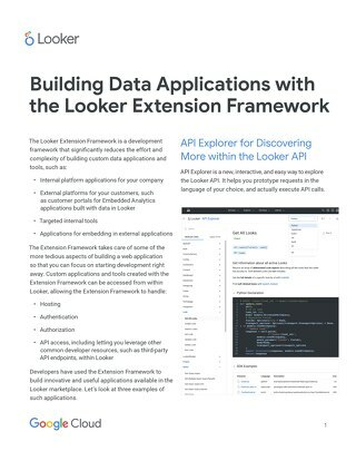 Building Data Applications with the Looker Extension Framework
