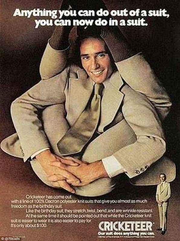 Cricketeer suit ad showing flexibility - Swipe File