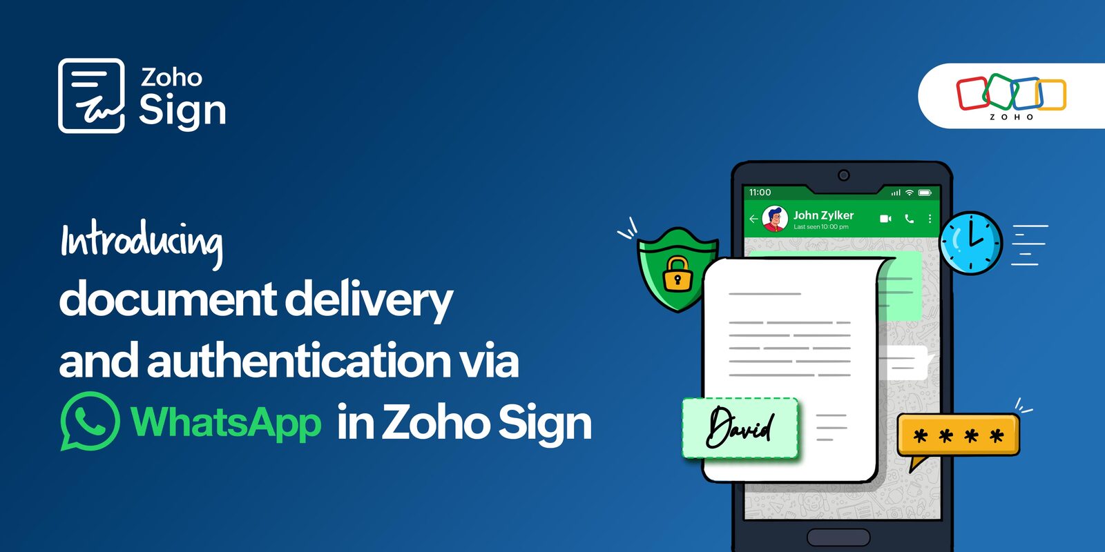 Introducing document delivery and authentication via WhatsApp in Zoho Sign
