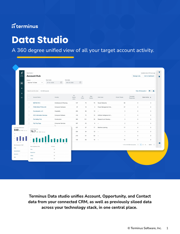 Terminus Data Studio: A 360 degree unified view of all your target account activity