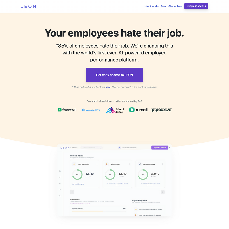 Teardown: LEON's Landing Page