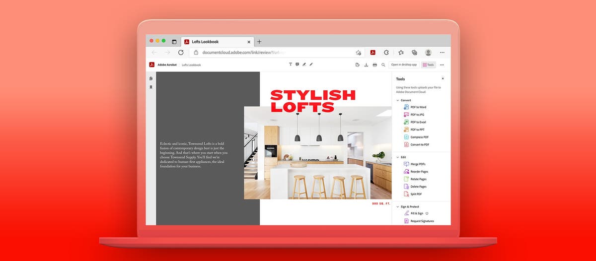 Work with Acrobat PDF tools right in your Microsoft Edge browser