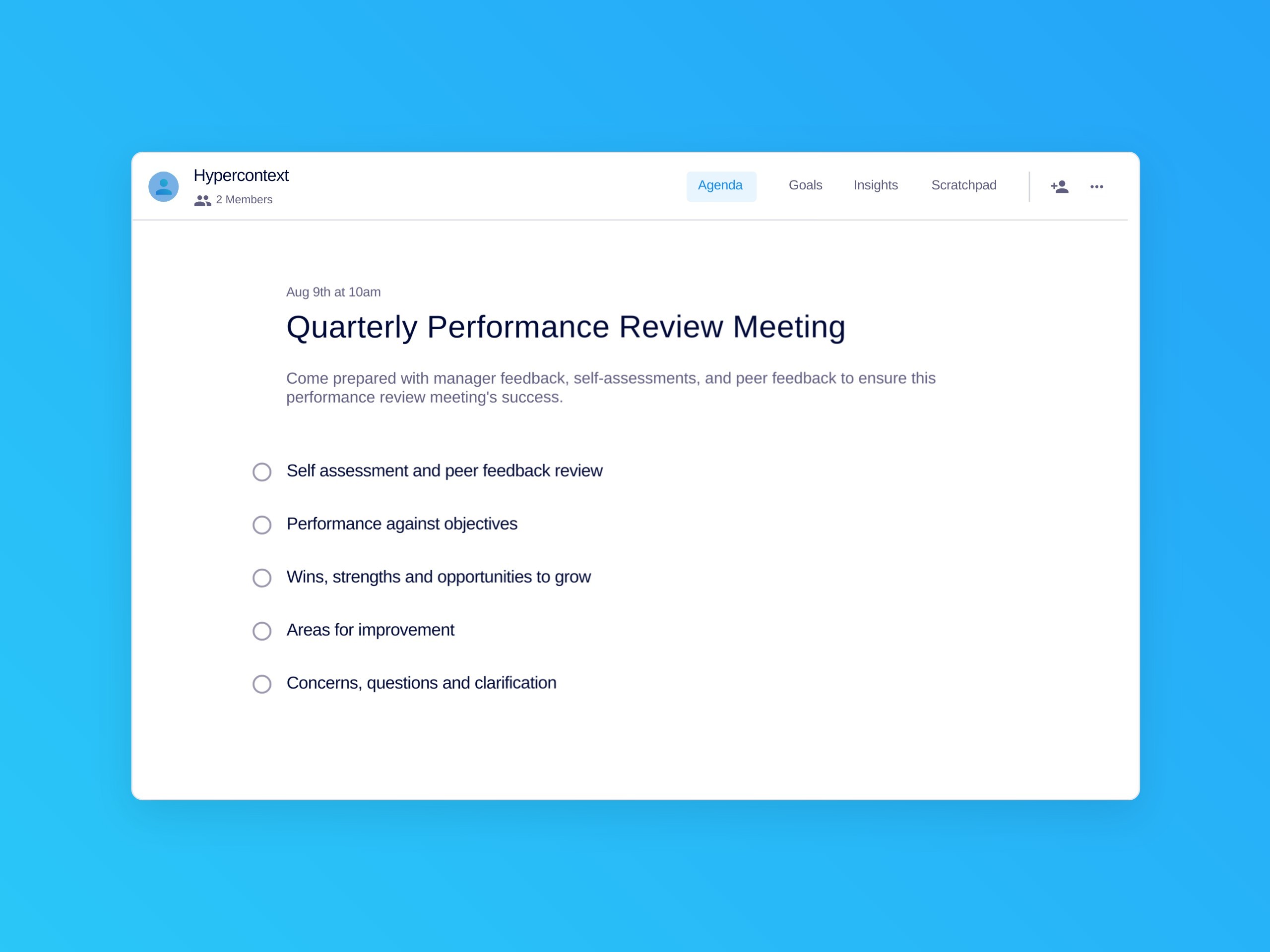Quarterly performance review meeting template (5 topics and ideas)