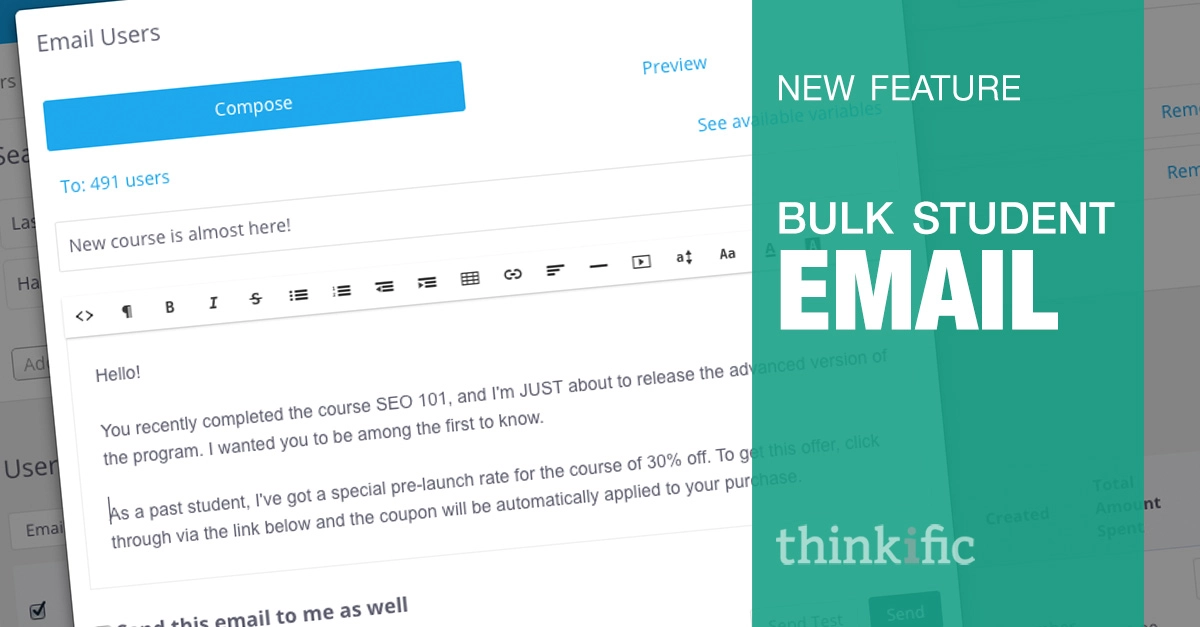 Bulk Email: New Feature