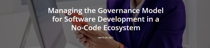 Managing the Governance Model for Software Development in a No-Code Ecosystem