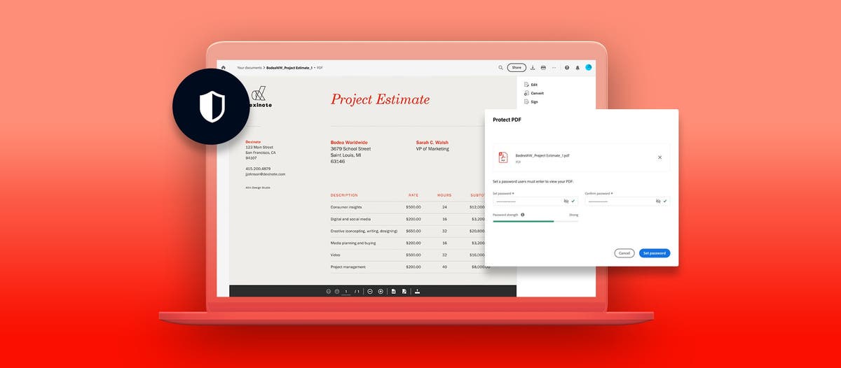 Protect your PDFs with Acrobat online tools