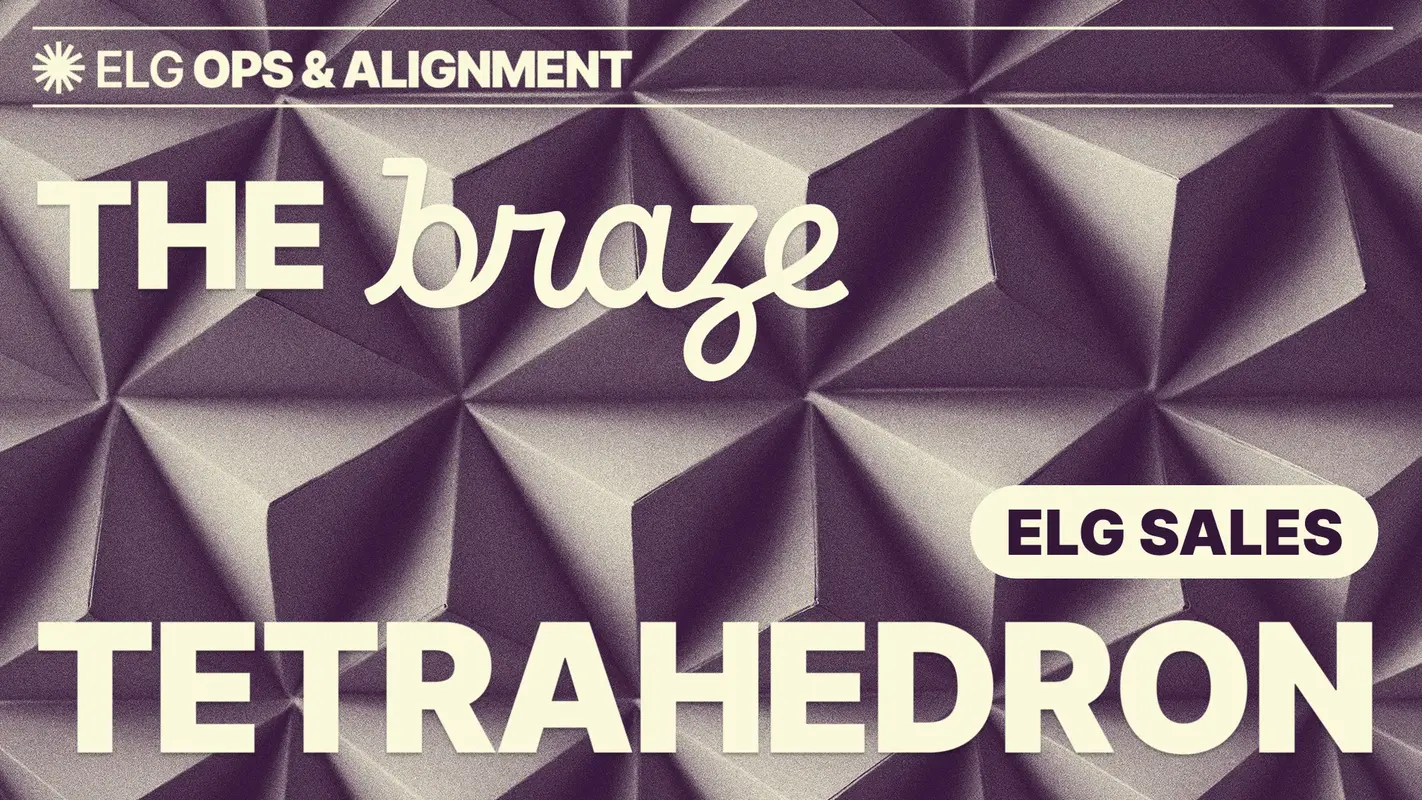 Setting strategy and getting buy-in: Braze's ELG Sales Tetrahedron