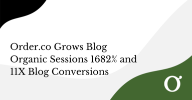Order.co Grows Blog Organic Sessions 1682% and 11X Blog Conversions