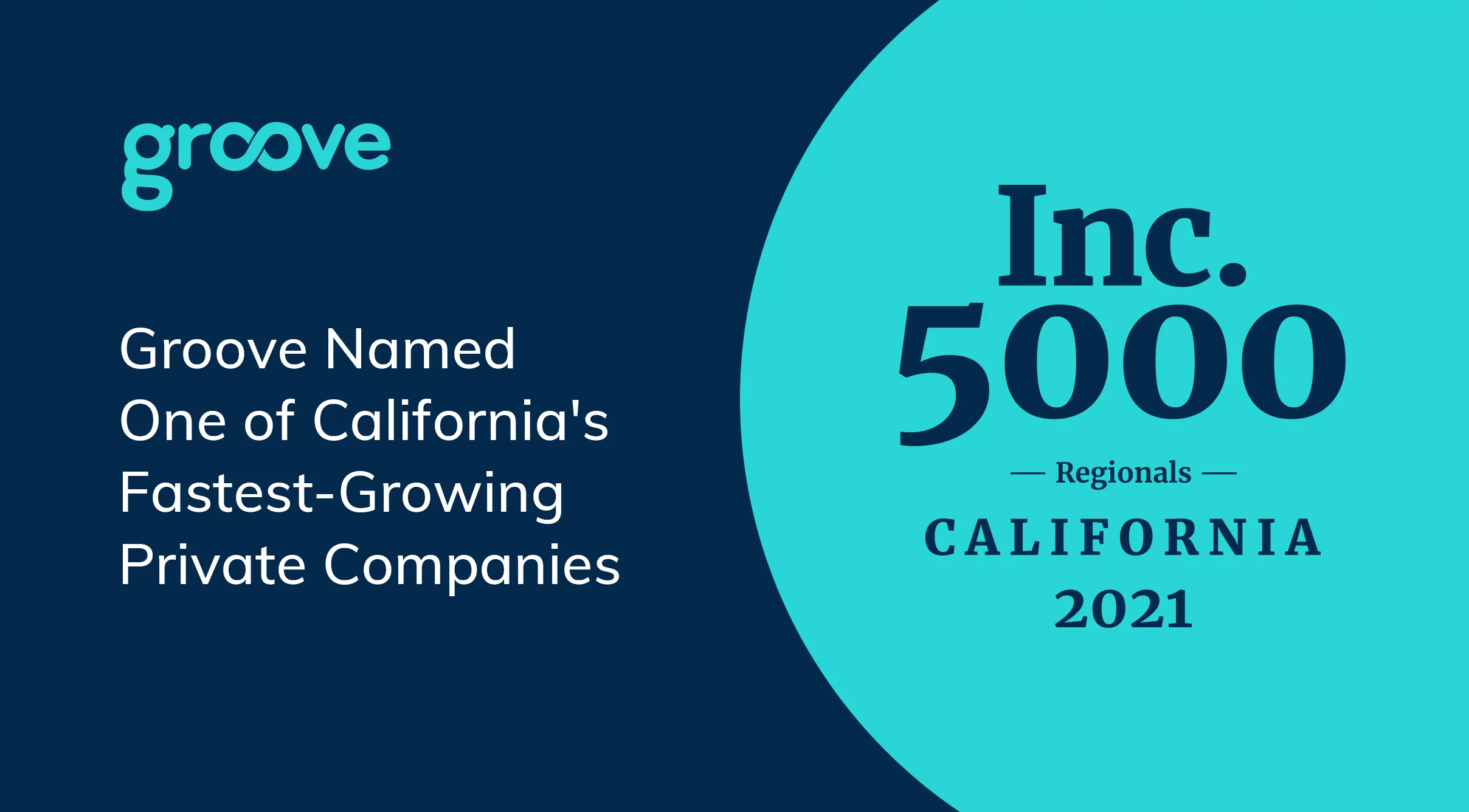 Groove Ranked as One of California's Fastest-Growing Private Companies by the 2021 Inc. 5000 Regionals List