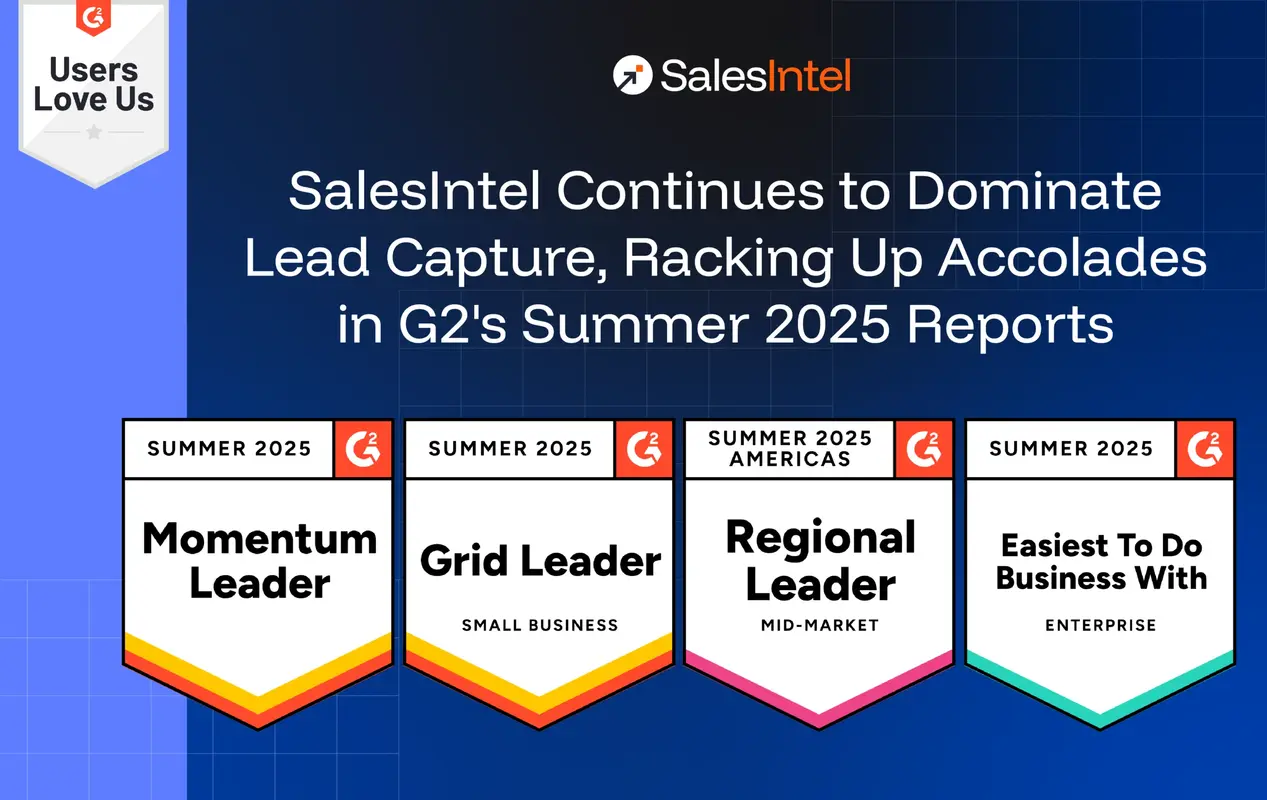 SalesIntel Continues to Dominate Lead Capture, Racking Up Accolades in G2's Summer 2025 Reports