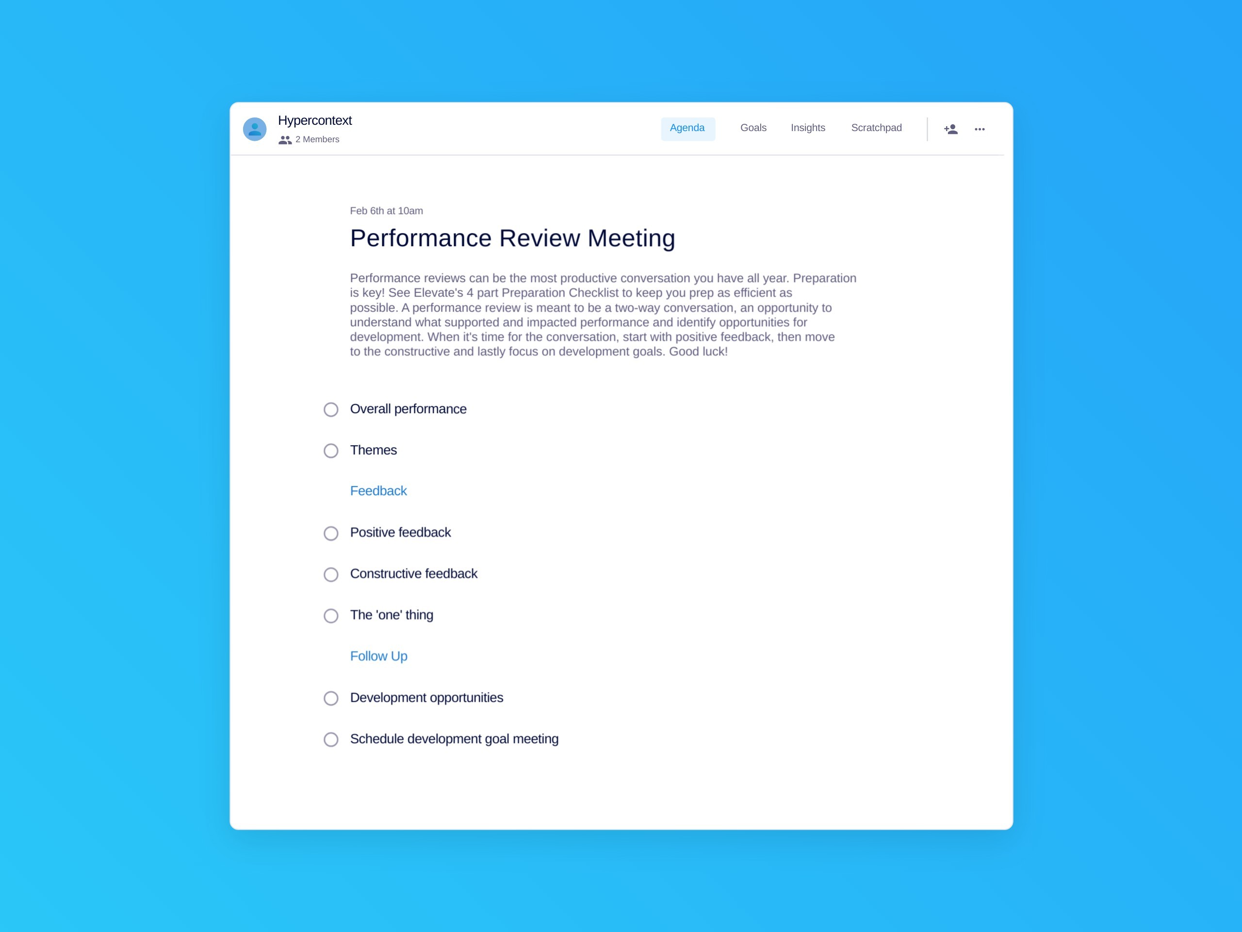 Performance Review Meeting Template