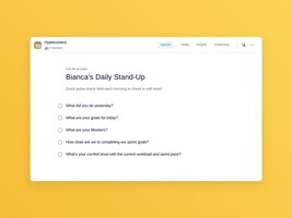 Bianca's daily stand-up template (5 topics and ideas) 