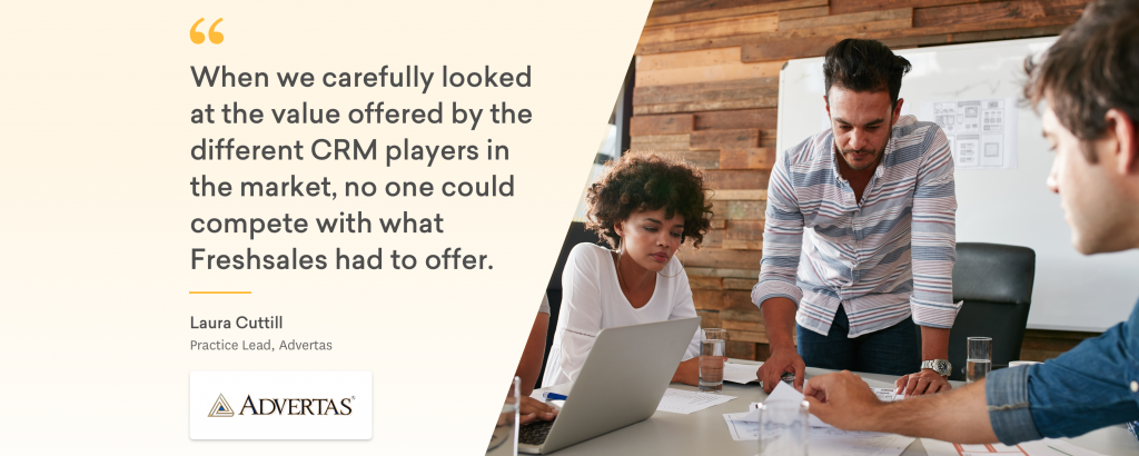 Advertas saved 58% of its CRM cost after migrating from Salesforce to Freshsales