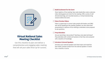 Virtual National Sales Meeting Checklist