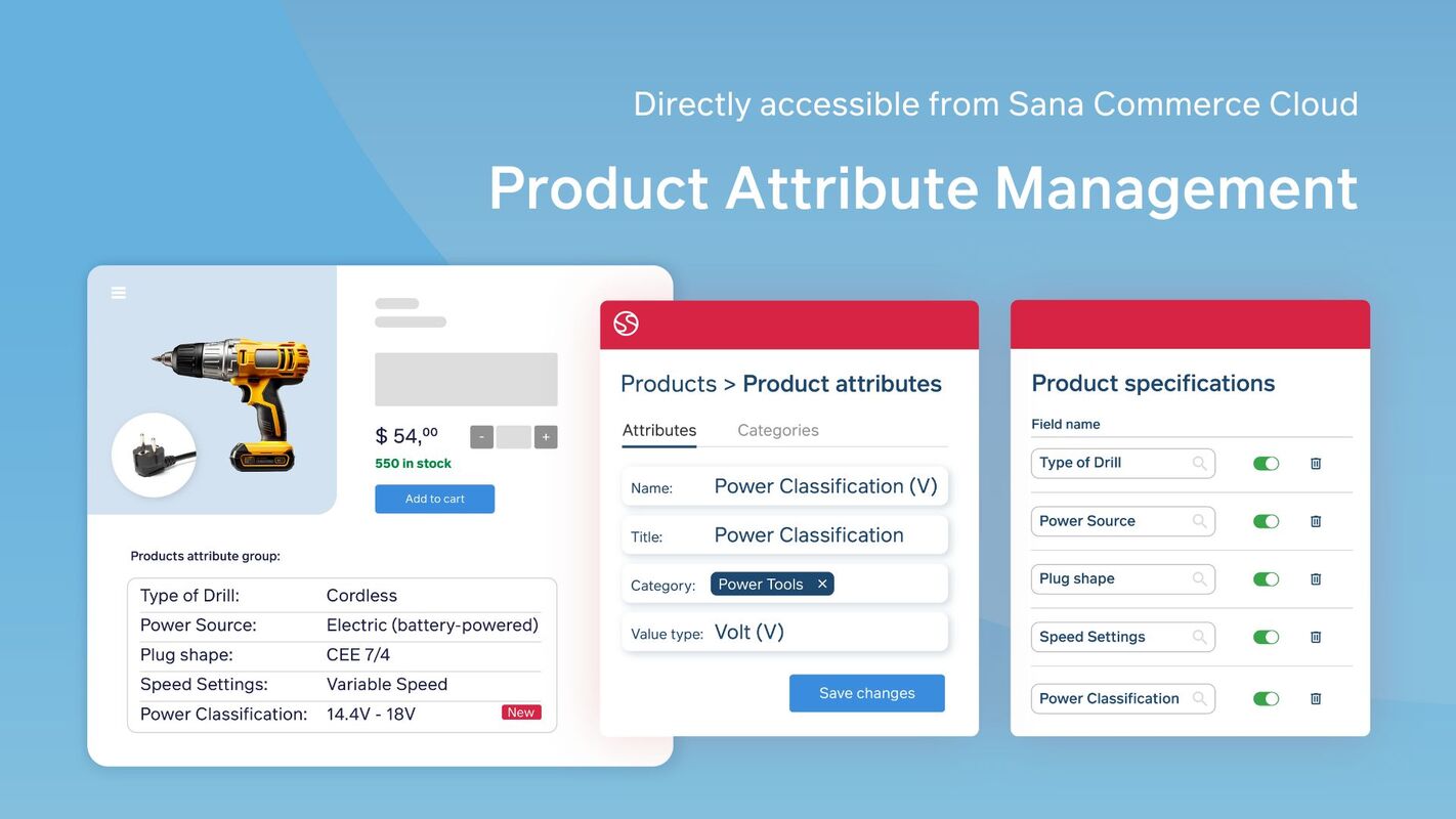 Introducing Product Attribute Management: Directly accessible from Sana Commerce Cloud