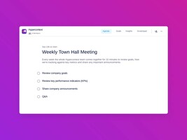 Weekly town hall meeting template (4 topics and ideas)