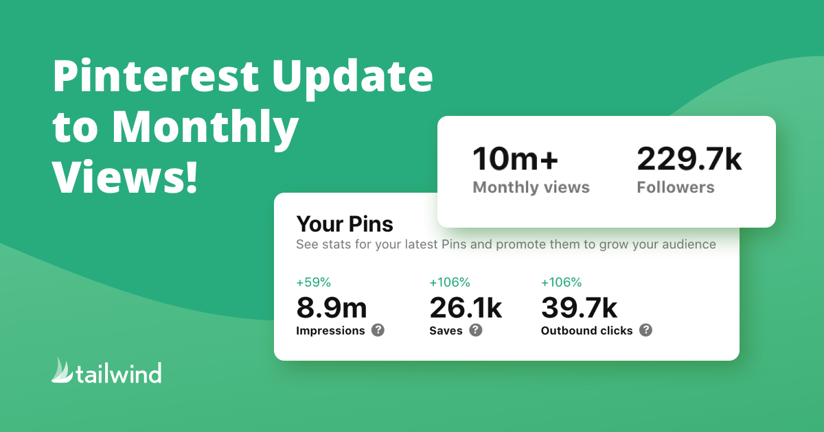 Pinterest Update to Monthly Views (+More Changes)! | Tailwind App