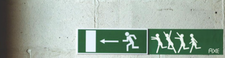 Axe Exit Sign Sticker Ad - Swipe File