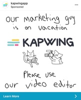 Funny "Crappy Marketing" strategy by Kapwing - Swipe File