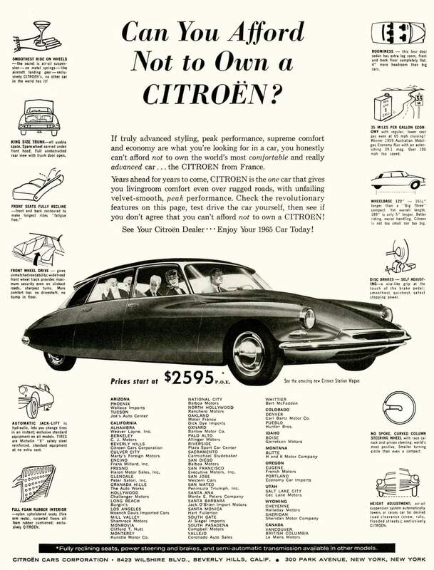 Can you afford to own a Citroen (1960) Ad - Swipe File