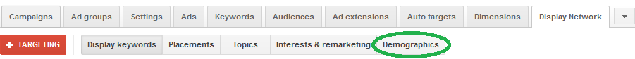AdWords Quietly Launches New Demographics Targeting Tab