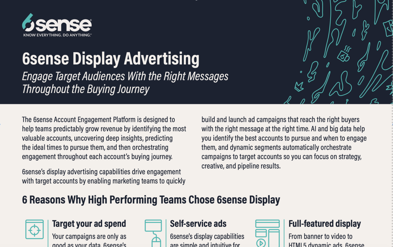 6sense Display Advertising One Pager