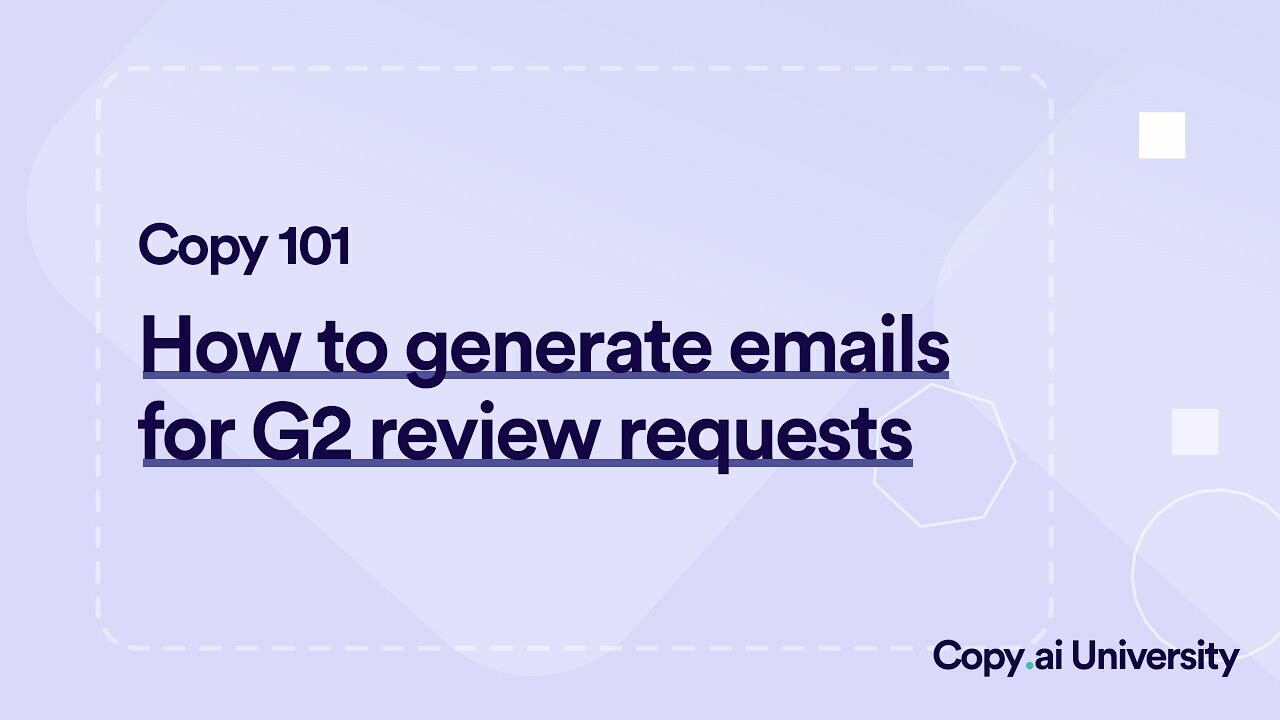 How to Generate Review Request emails for G2 using Copy.ai