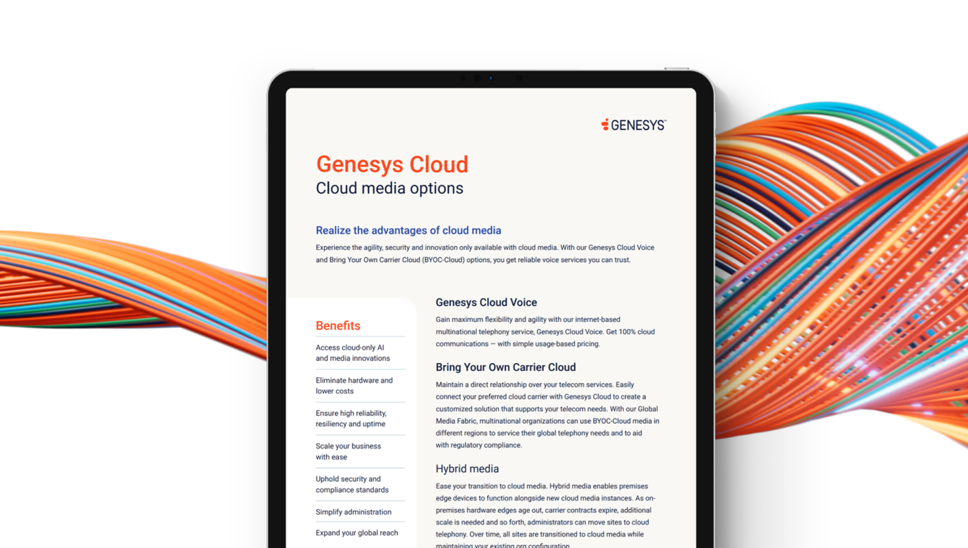 Genesys Cloud Cloud media options product overview
