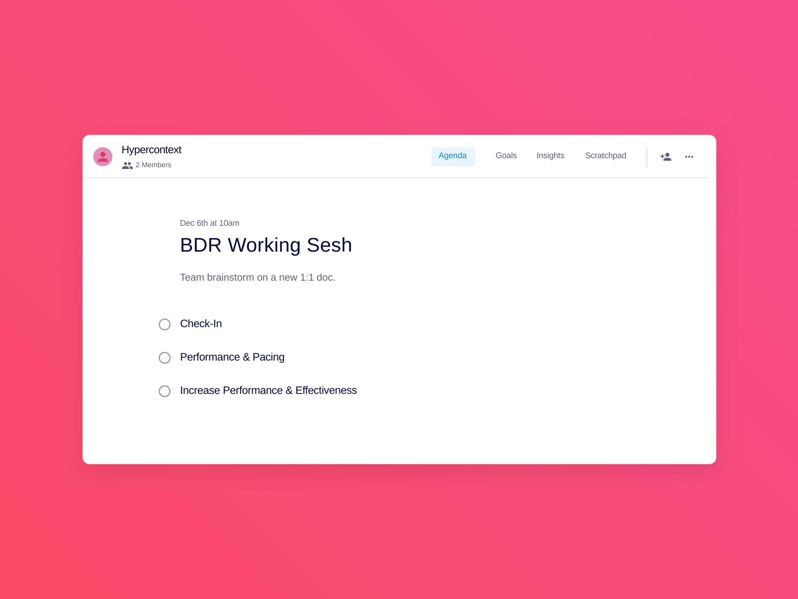 Bdr working sesh template (3 topics and ideas)