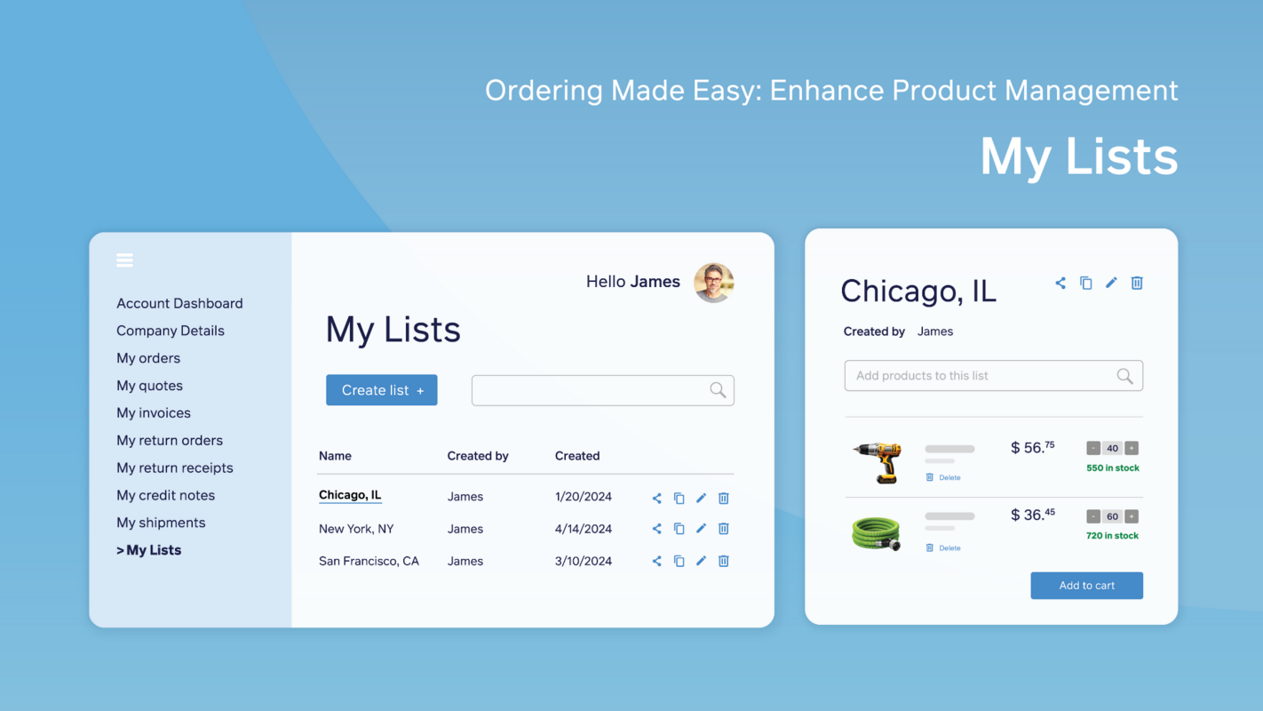 Enhanced My Lists feature: Simplify product management with category overview