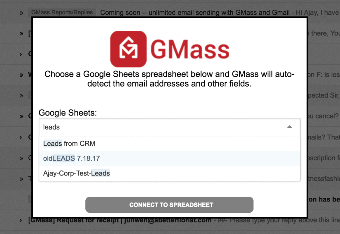 The Google Sheets dropdown is now searchable and beautiful