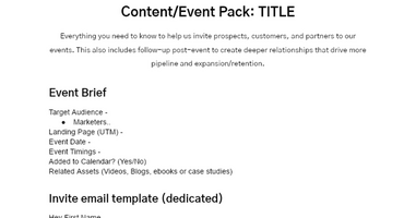 Event Pack Template For Sales & CS - ClubPF