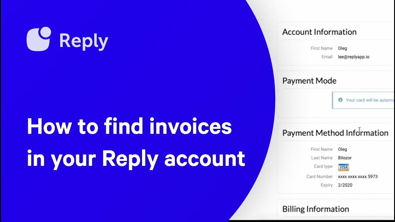 How to find invoices in your Reply account