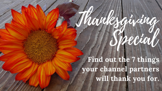 Thanksgiving Special! Find out the 7 things your channel partners will thank you for!