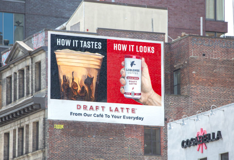 Iced coffee outdoor ad that visually sells - Swipe File
