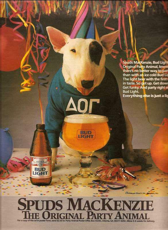 Spuds MacKenzie 1980's Magazine Ad - Swipe File