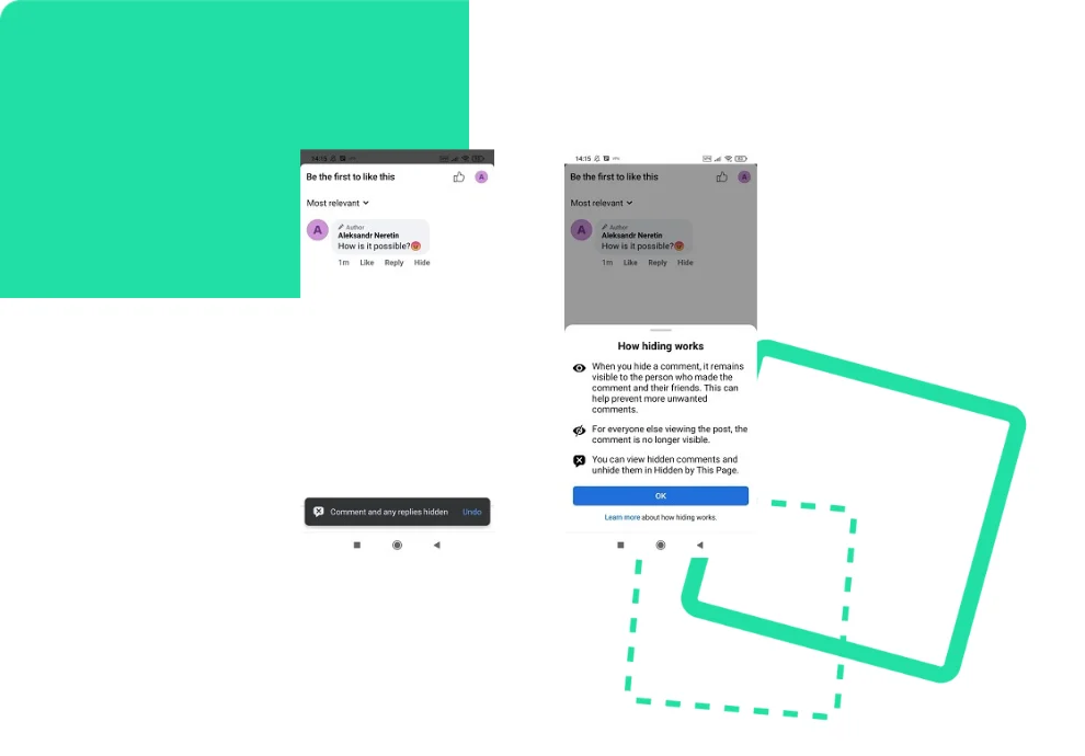 To hide or not to hide comments on Facebook